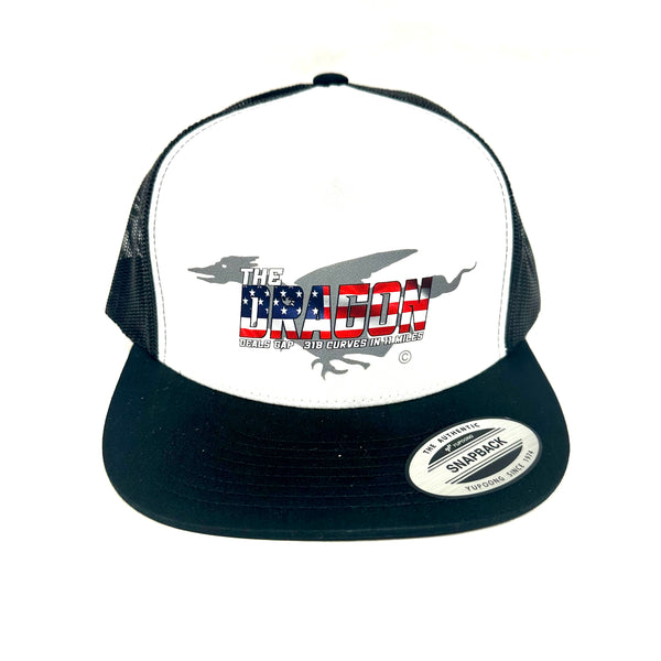 Red / White & Blue Dragon Flat bill