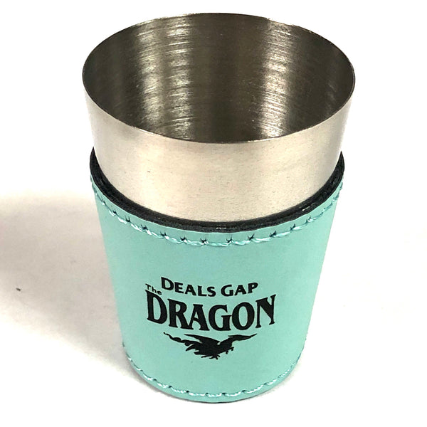 Shot Glass Leather Teal